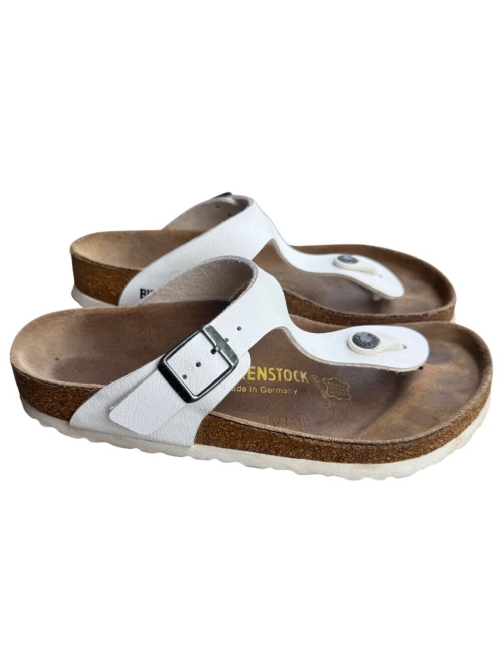 Birkenstock Gizeh White Thong Sandals Women EU 36 US 5 Cork Footbed - Picture 2 of 14